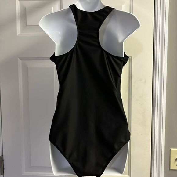 SHEIN Black One Piece Plunging Neckline with Tie and Razorback Swimsuit- Large - Picture 8 of 15